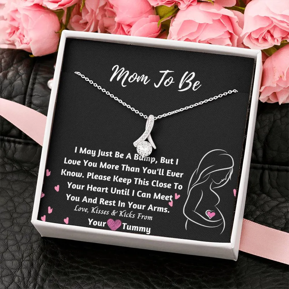 Mom To Be Ribbon Necklace- I Love You