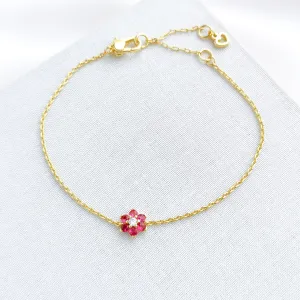 Myosotis Flower Bracelet (Pink Multi)