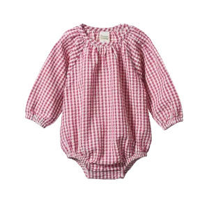 NATURE BABY MEADOW BODYSUIT GINGHAM JAM CHECK