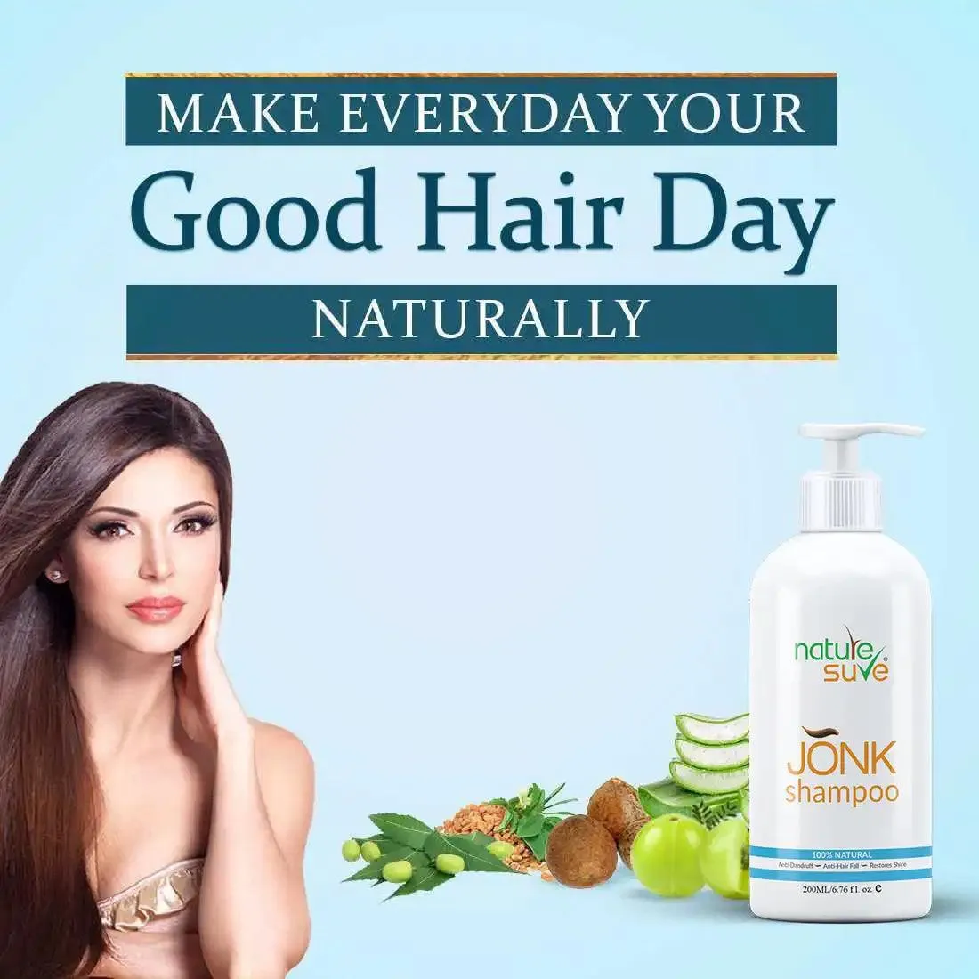 Nature Sure Jonk Shampoo Hair Cleanser 200ml for Men and Women