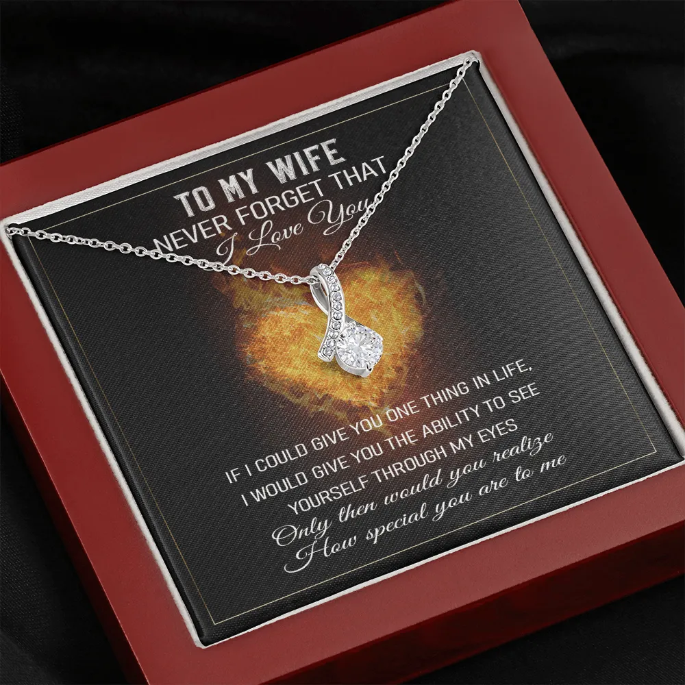 Never Forget That I Love You - Alluring Beauty Infinity Necklace Message Card