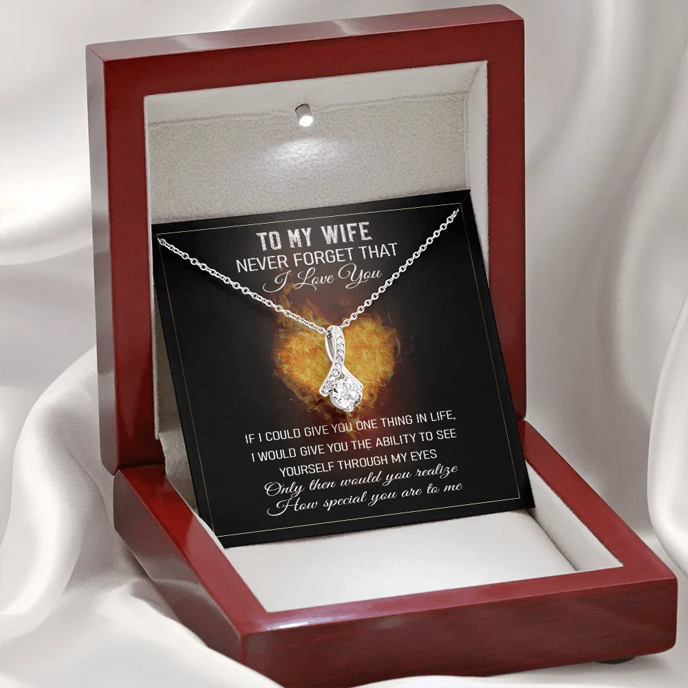 Never Forget That I Love You - Alluring Beauty Infinity Necklace Message Card