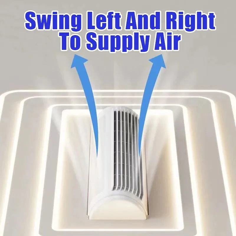 New Design Bladeless Modern Square Led Ceiling Fan With Light Remote Control White Invisible Fan Lamps for Living Room