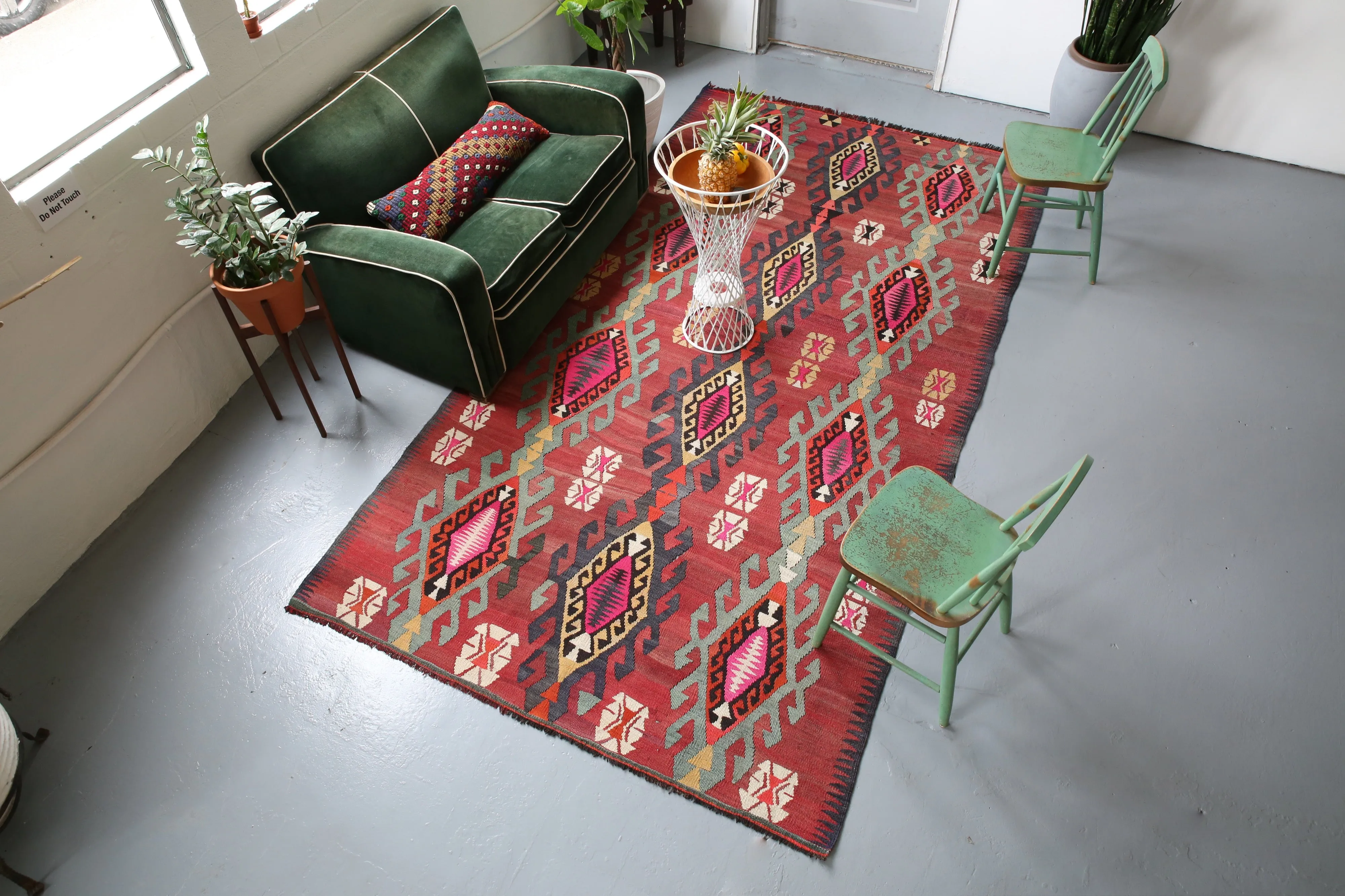 Old Adana Yörük Kilim Rug 5.7xftx10.5ft