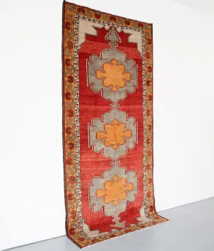 Old Anatolian Runner Rug 4.10ftx11ft