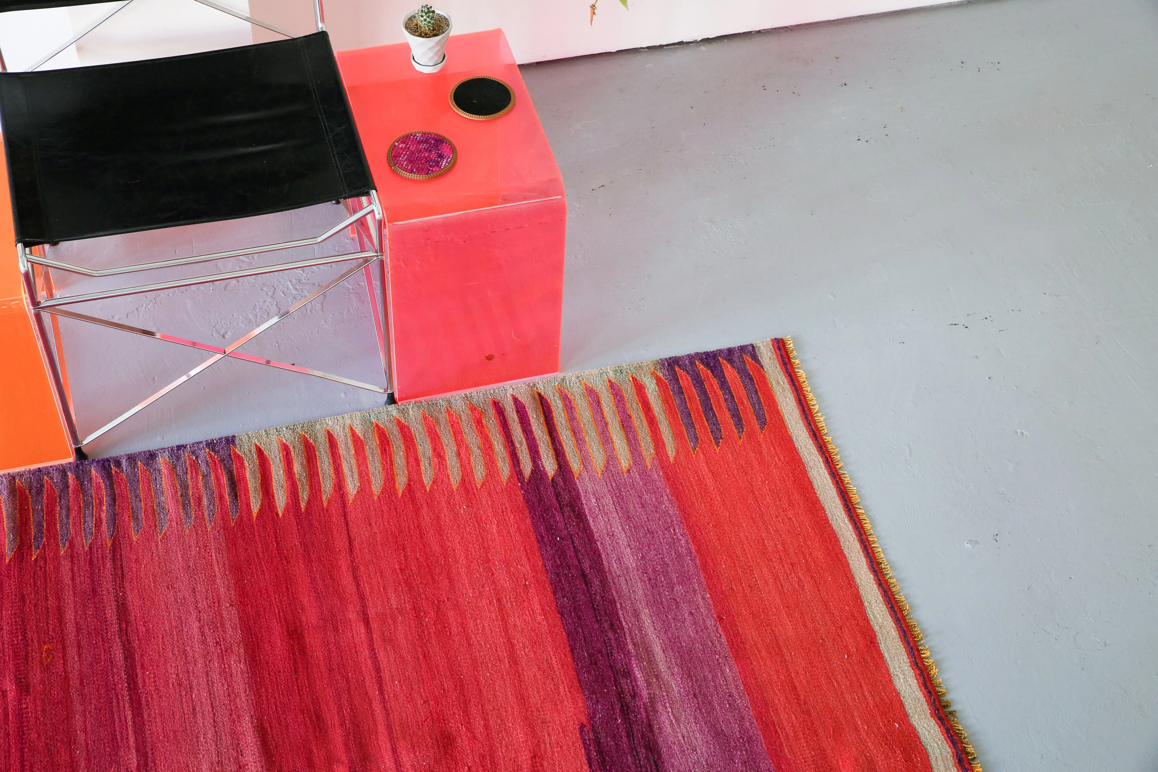 Old Bodrum Bos Kilim 4.4x6.7ft