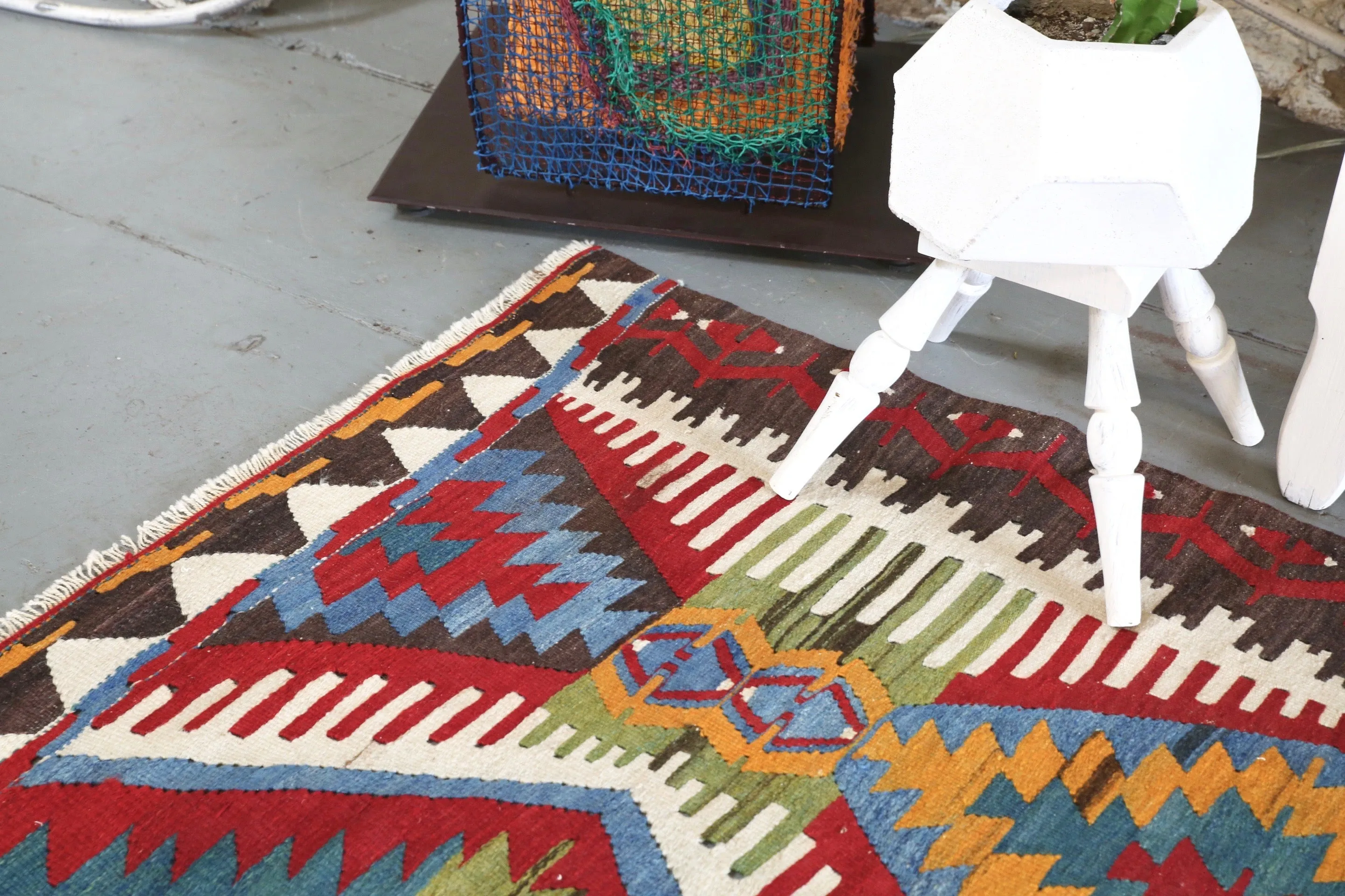 Old Denizli Cal Kilim 5.10ftx9.4ft