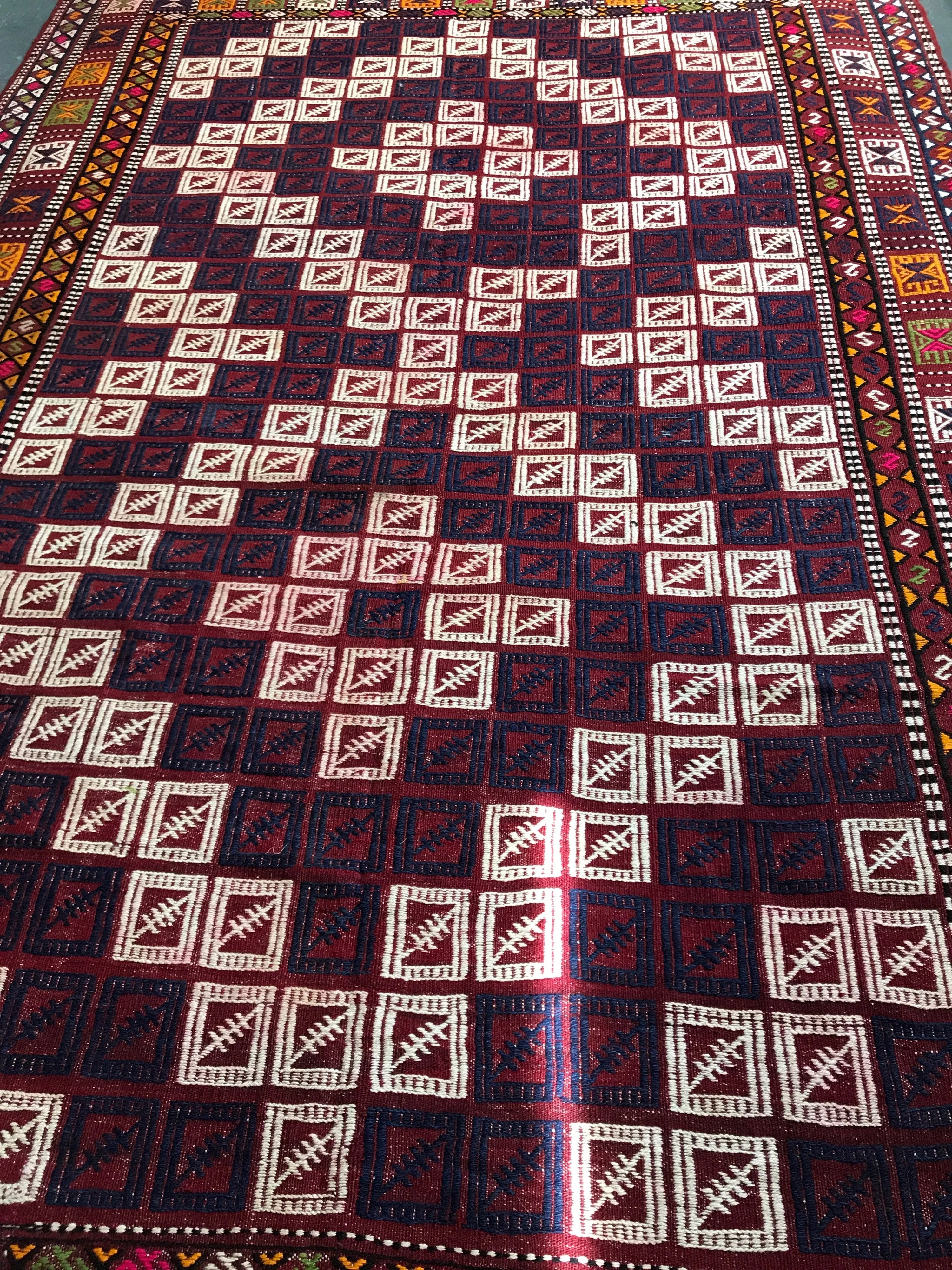Old  Manisa Cicim Kilim 5.8ftx8.5ft