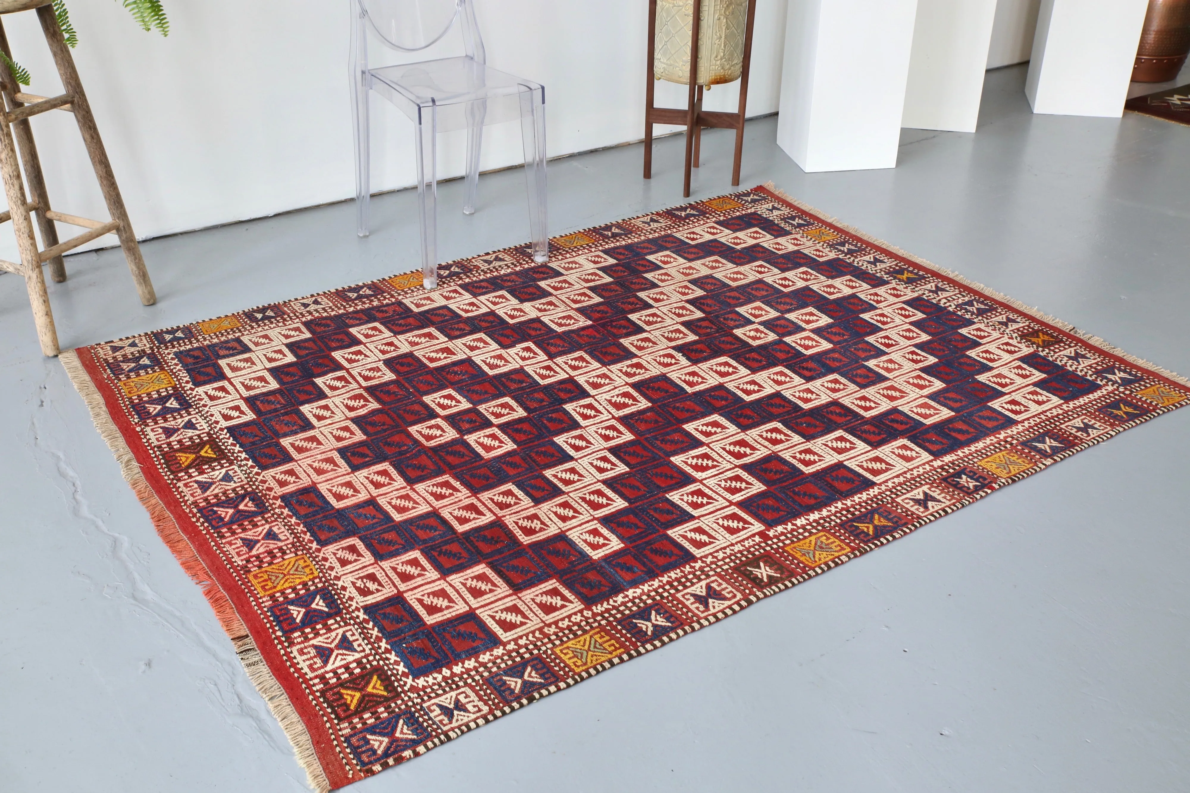 Old  Manisa Cicim Kilim 5.8ftx8.5ft