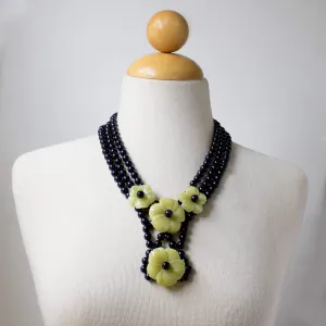 Onyx Flower Necklace