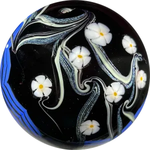 Orient & Flume 1977 Surface Decorated Torchwork Flower Garland over Black Core