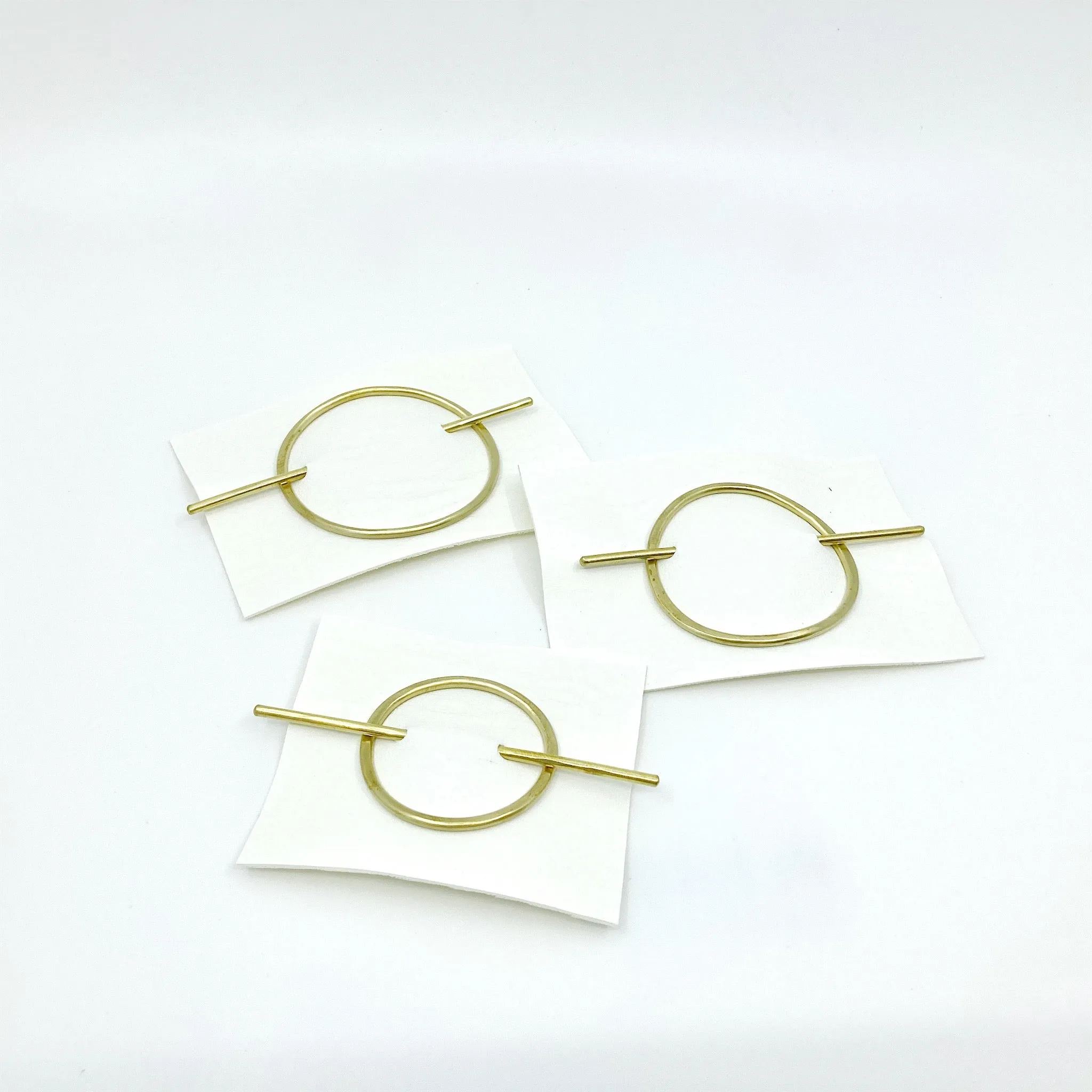 oval brass hair slide