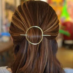 oval brass hair slide