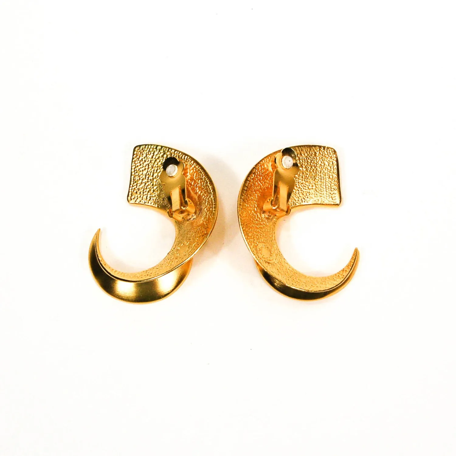 Over Sized Gold Tone Earrings by Clara Studio Inc