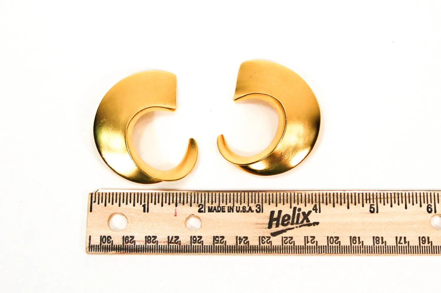 Over Sized Gold Tone Earrings by Clara Studio Inc