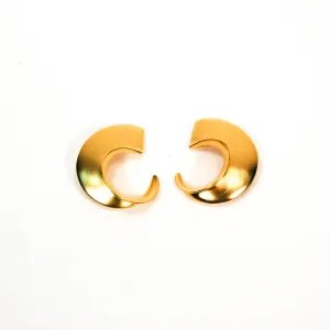 Over Sized Gold Tone Earrings by Clara Studio Inc