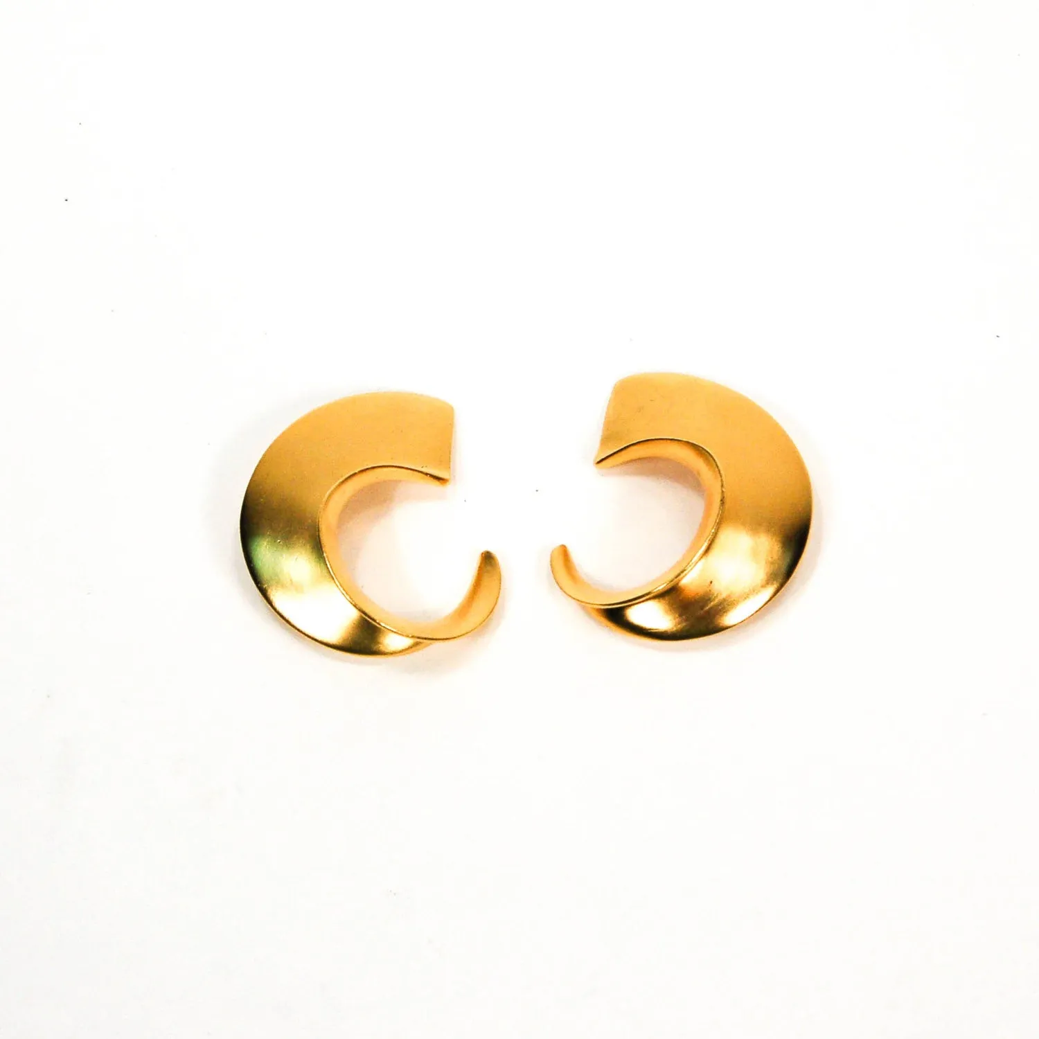 Over Sized Gold Tone Earrings by Clara Studio Inc