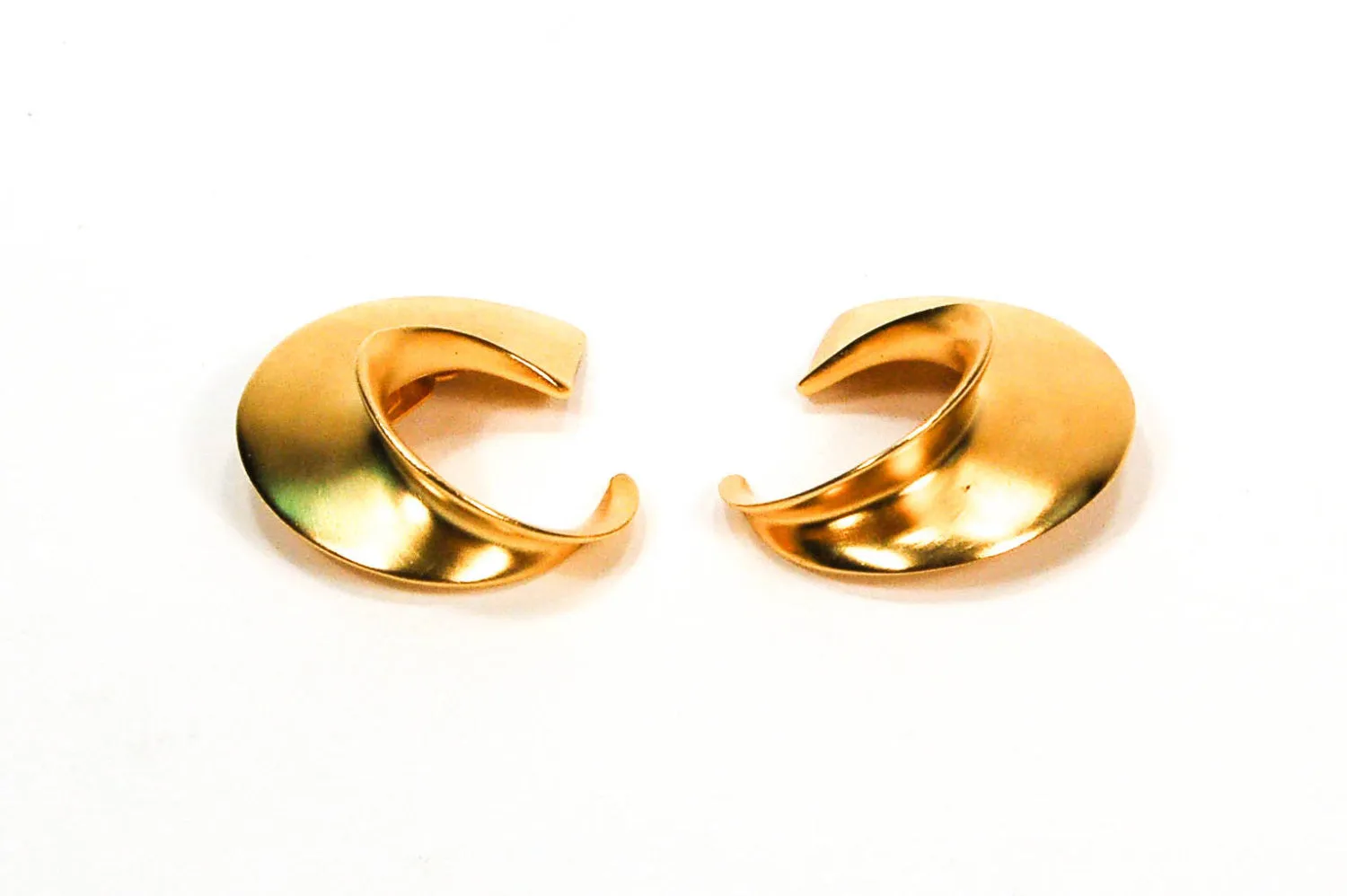 Over Sized Gold Tone Earrings by Clara Studio Inc