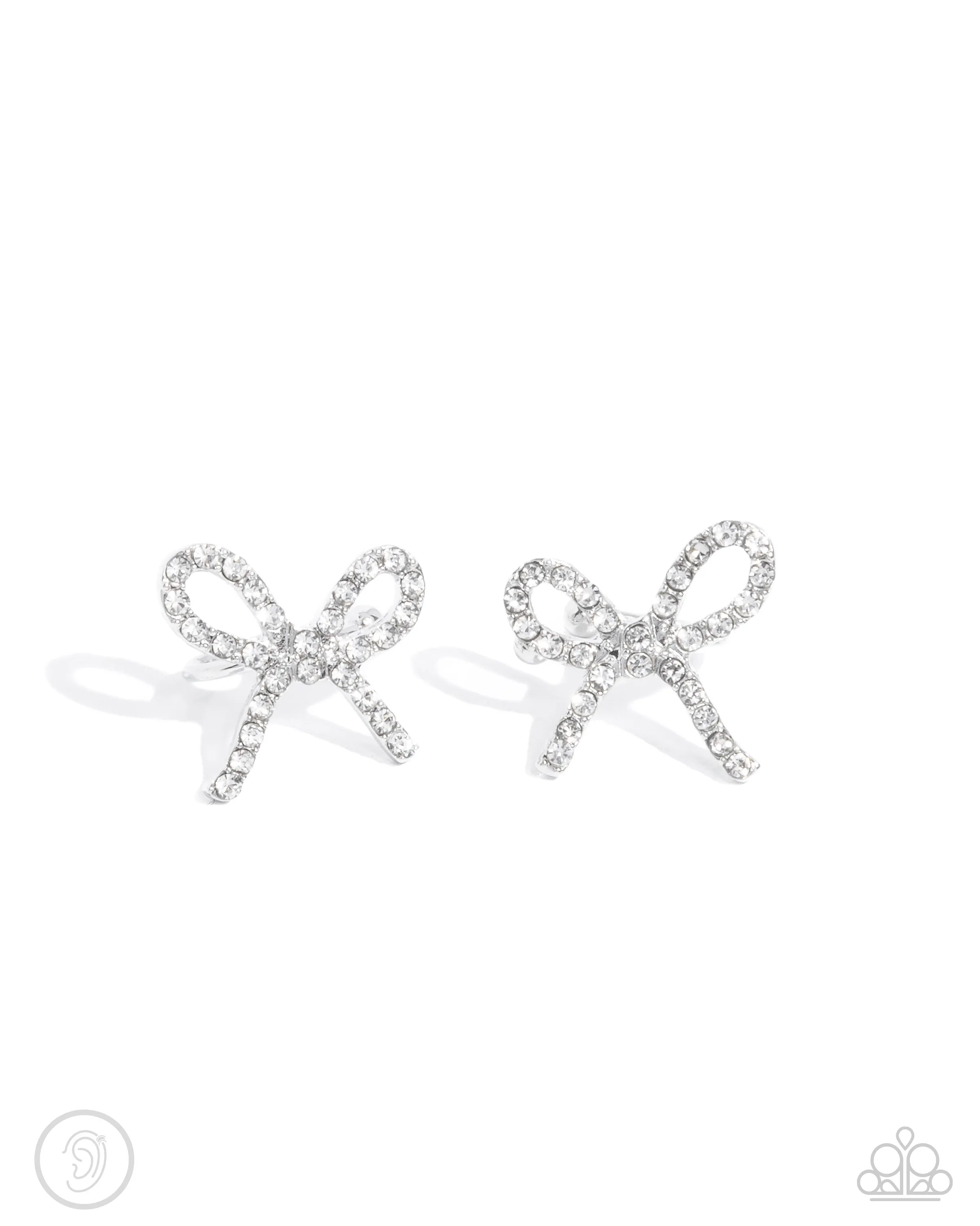 Paparazzi Convincing Charm - White Earrings (Ear Cuff)