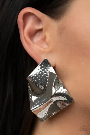 Paparazzi Modern Maverick - Silver Post Earrings