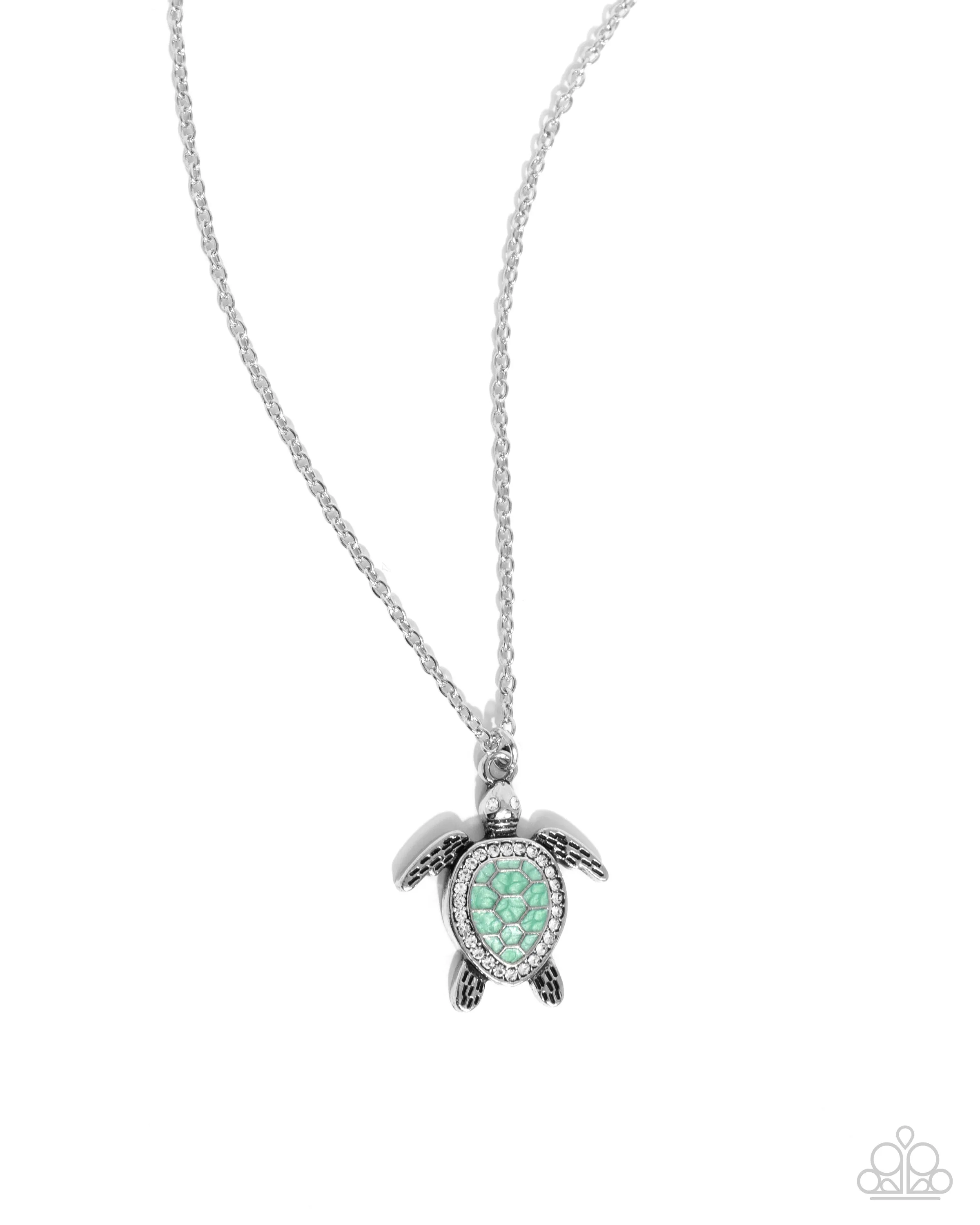 Paparazzi Turtle Tourist - Green Necklace