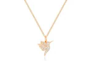 Pavé Diamond Mini Hummingbird Necklace