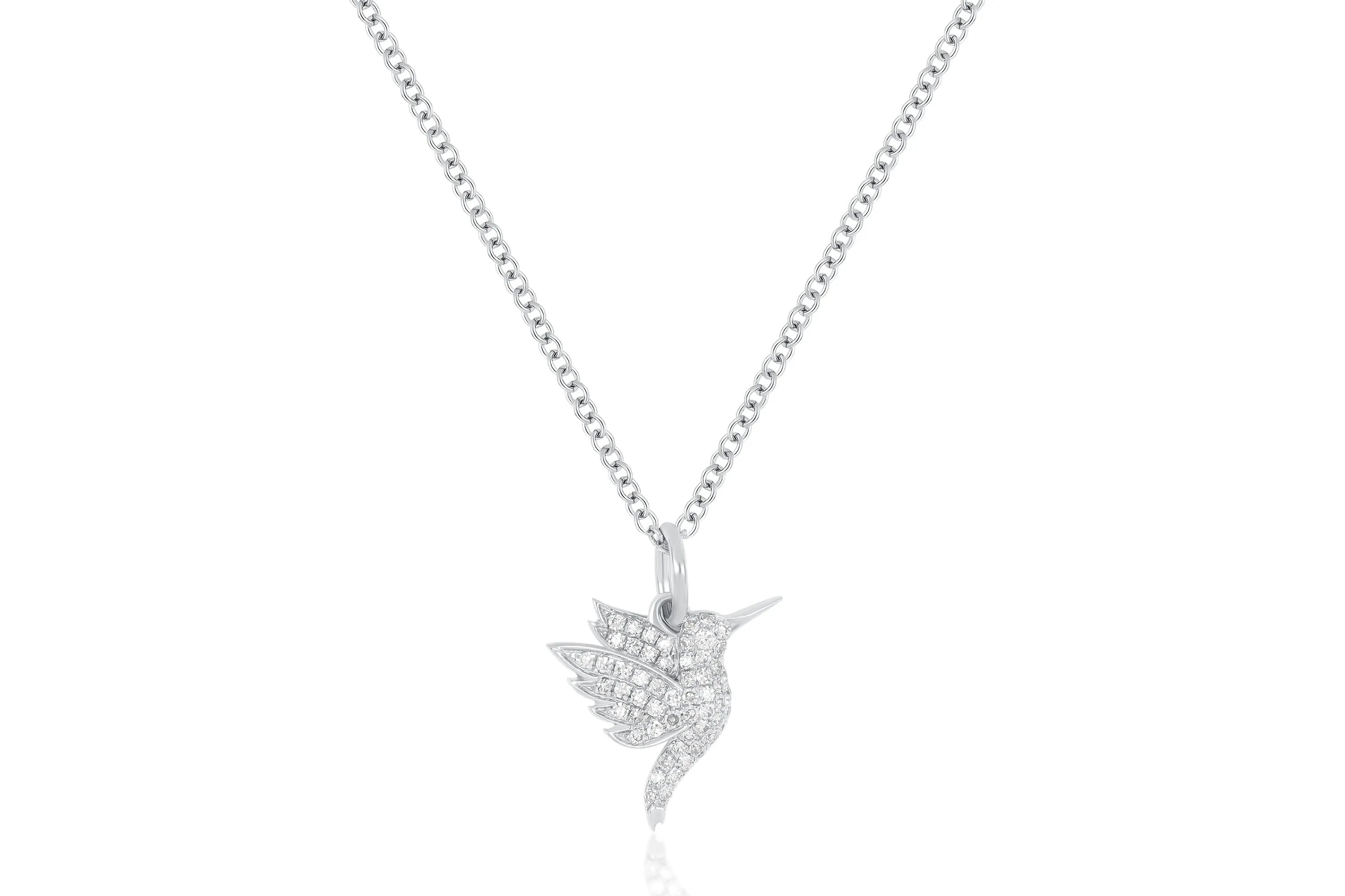 Pavé Diamond Mini Hummingbird Necklace