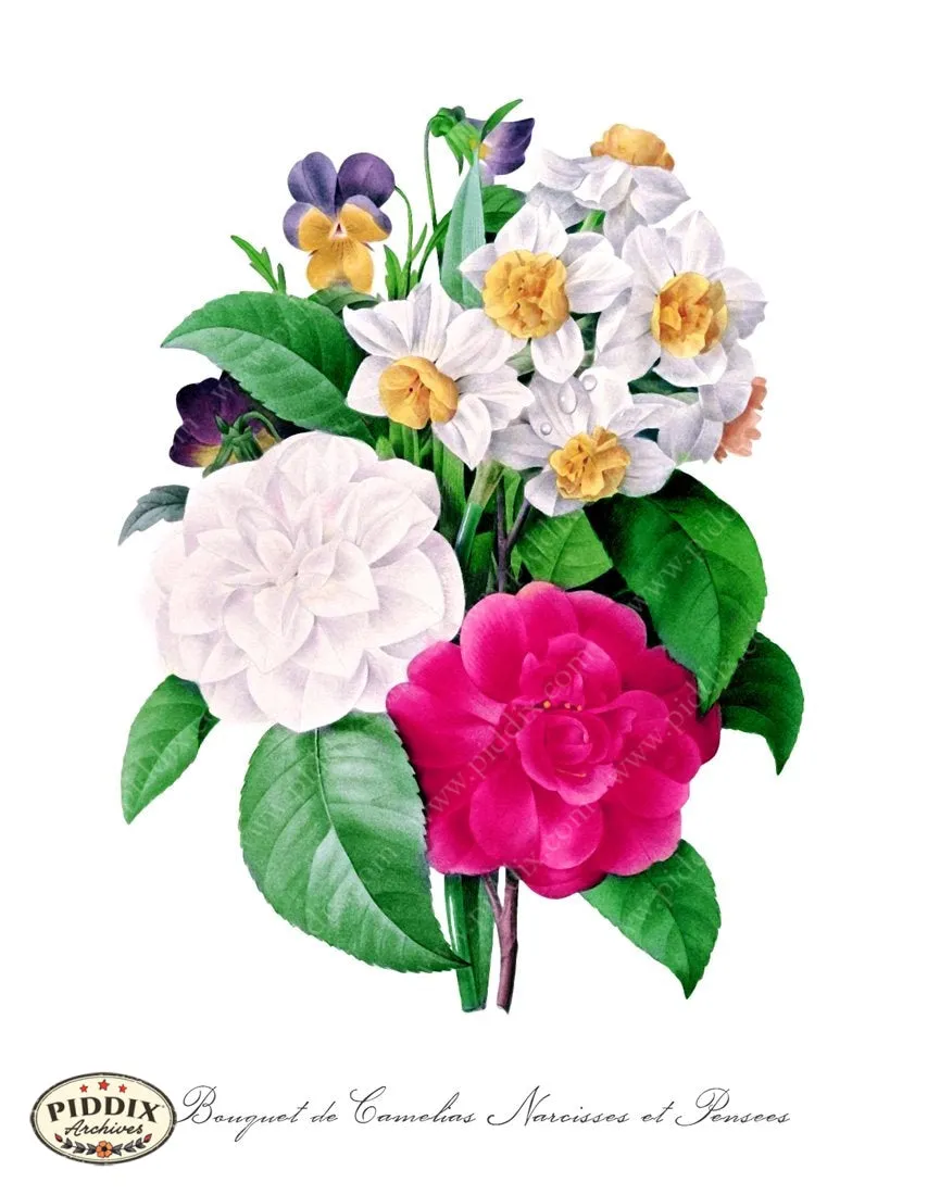 PDXC18075b -- Bright Vintage Flowers