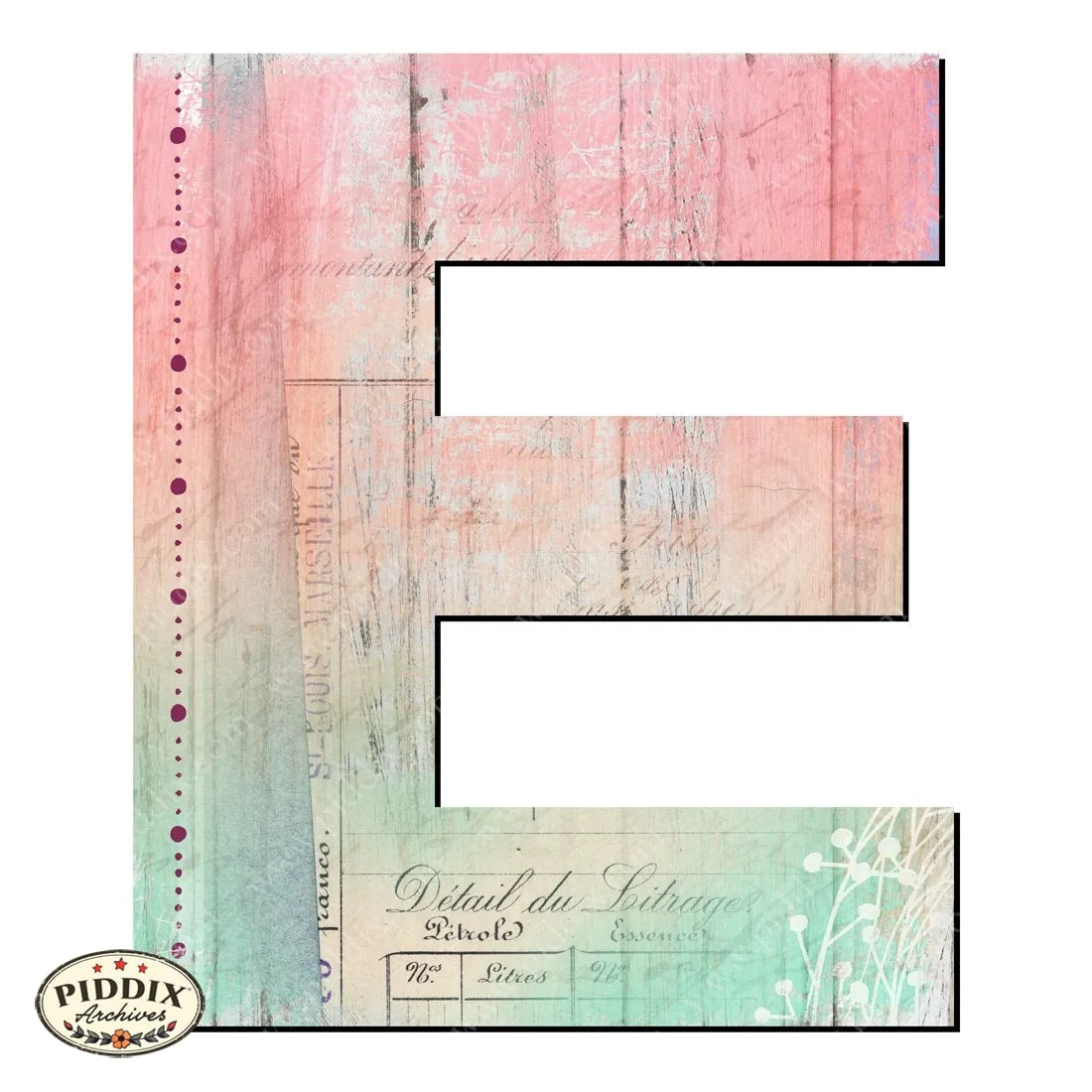 PDXC19099 -- Wooden Letter "E"