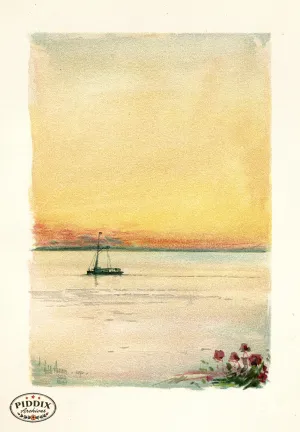 PDXC20316 -- Sunset Boat with Flowers