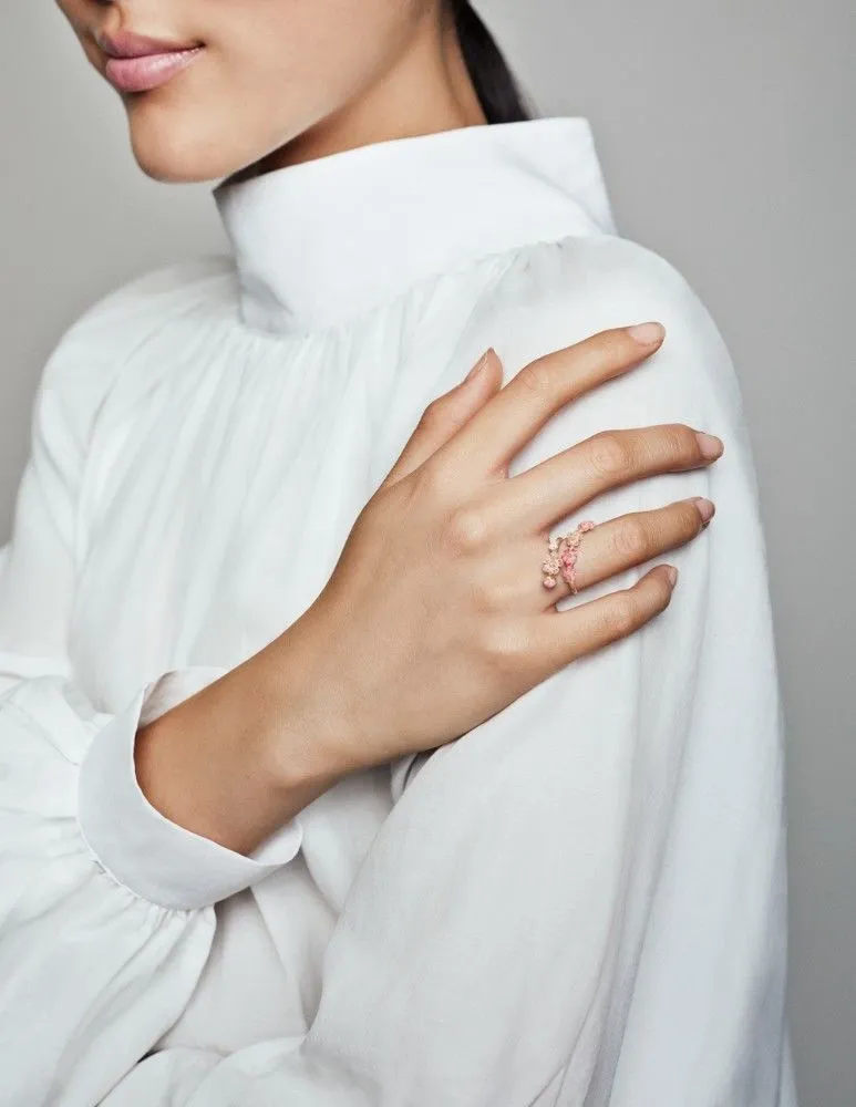 Peach Blossom Flower Branch Ring