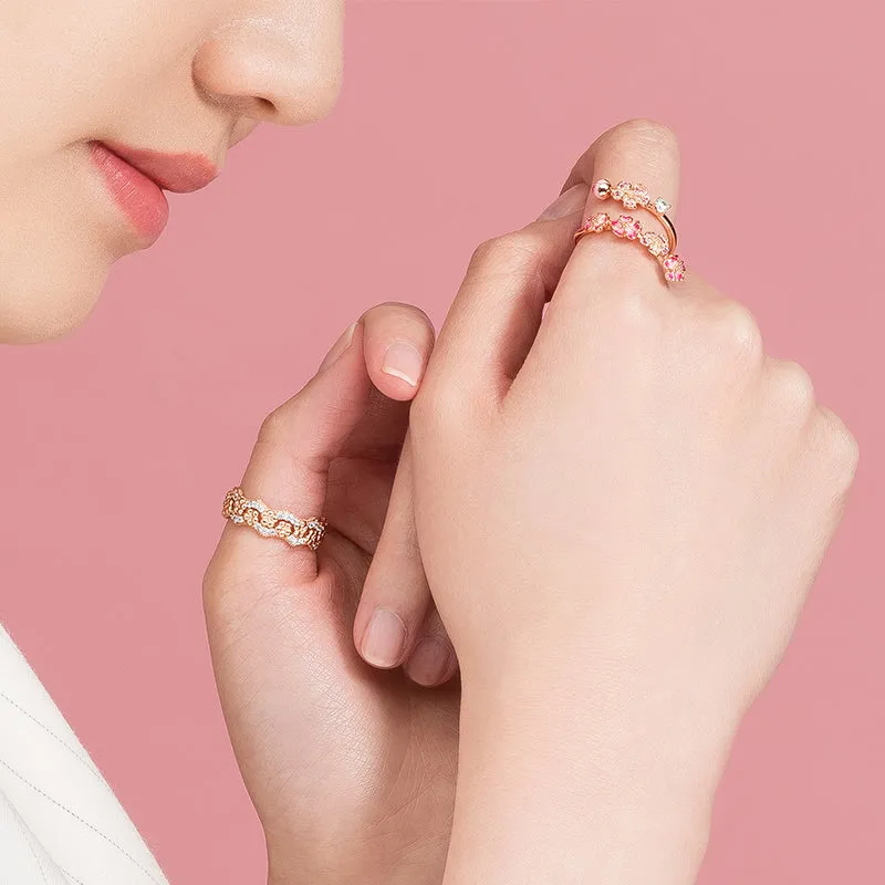Peach Blossom Flower Branch Ring