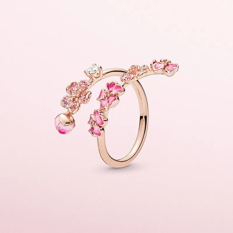 Peach Blossom Flower Branch Ring