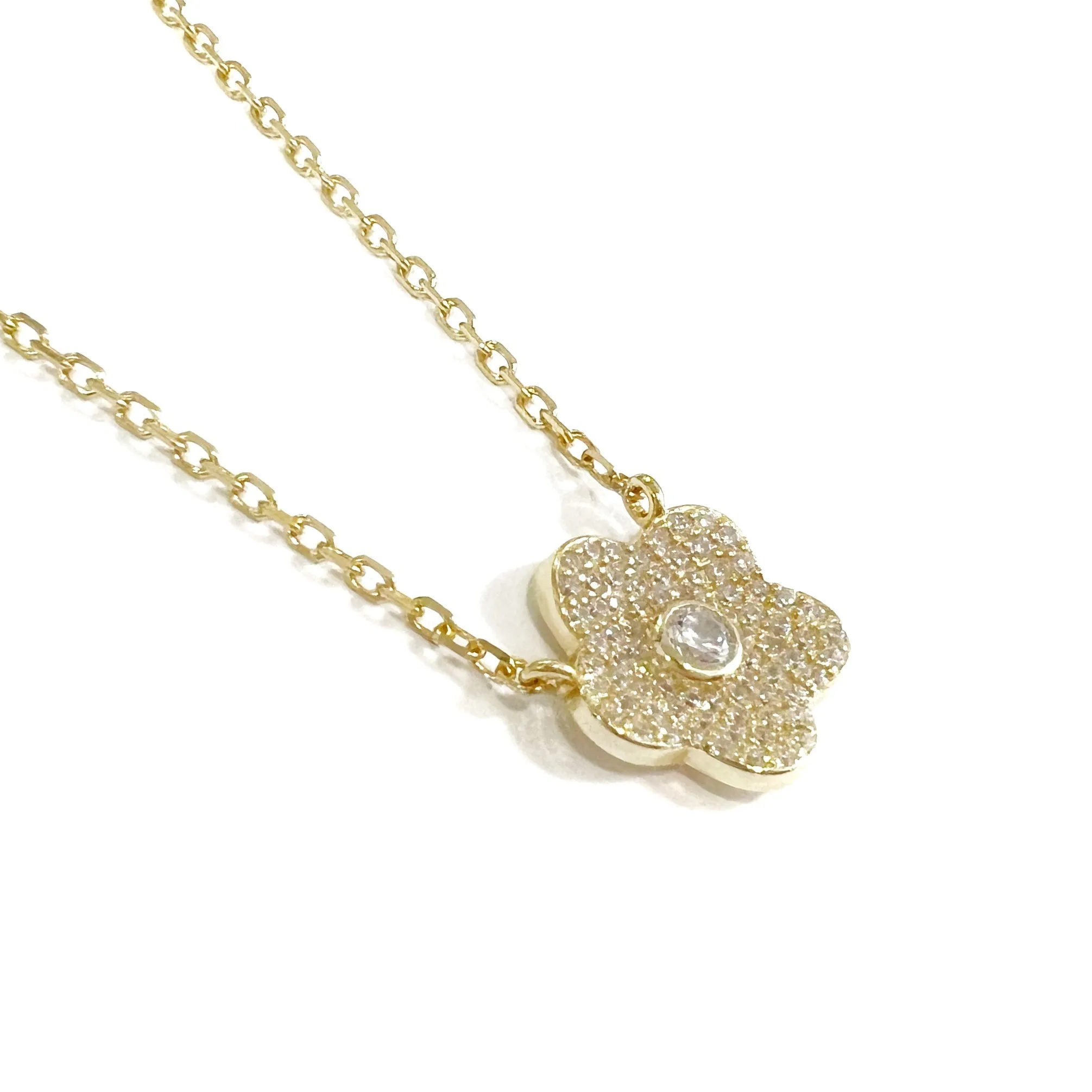 Perfect Pave Flower Necklace