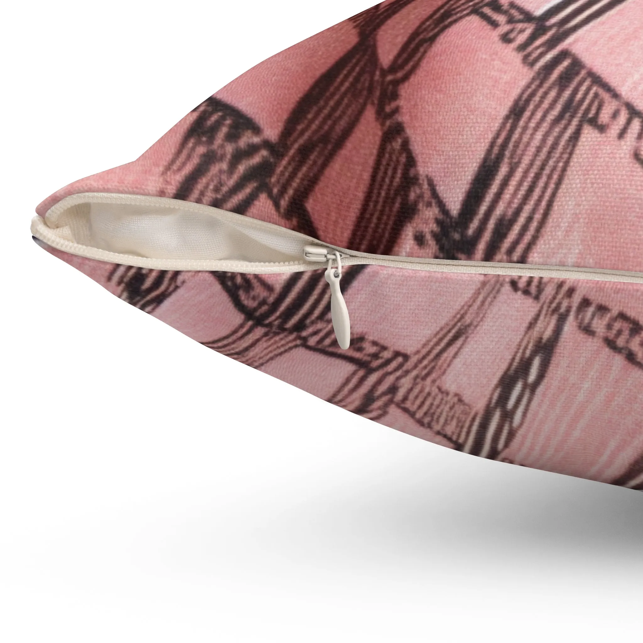 Pink & Brown Geometric Pattern Pillow