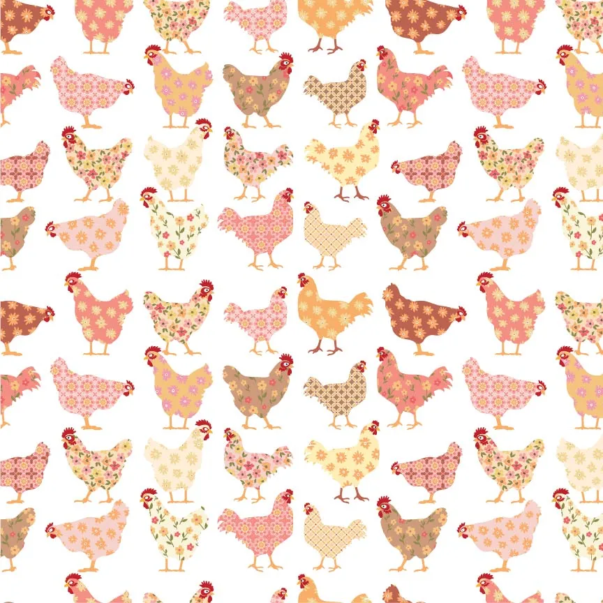 Prairie Sisters Homestead PH23402 Cheeky Chickens White