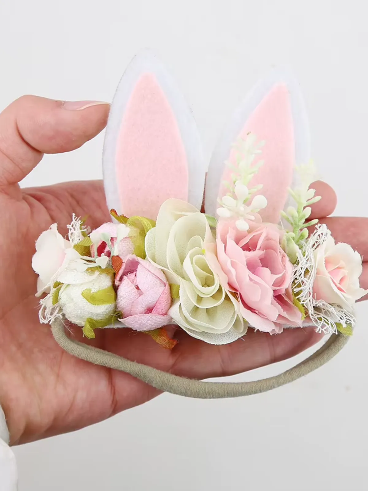 Precious Love Bunny Ear Floral Headband