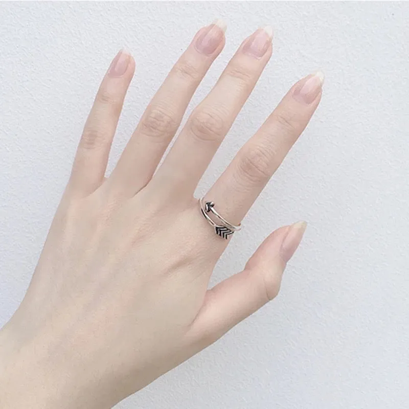 Punk Arrow Ring 925 Sterling Silver Jewelry for Women
