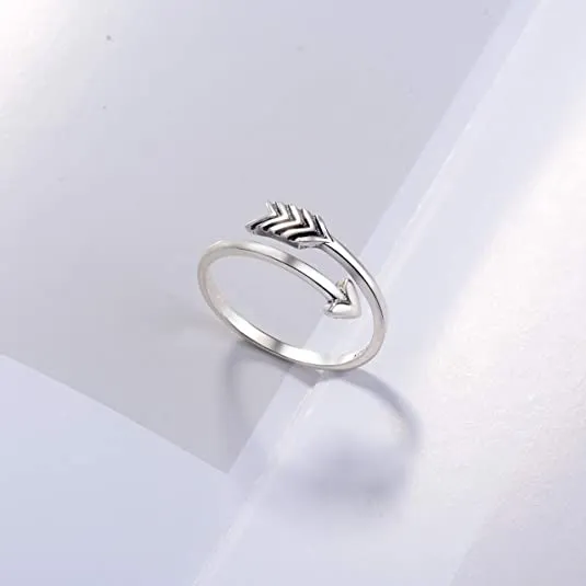 Punk Arrow Ring 925 Sterling Silver Jewelry for Women