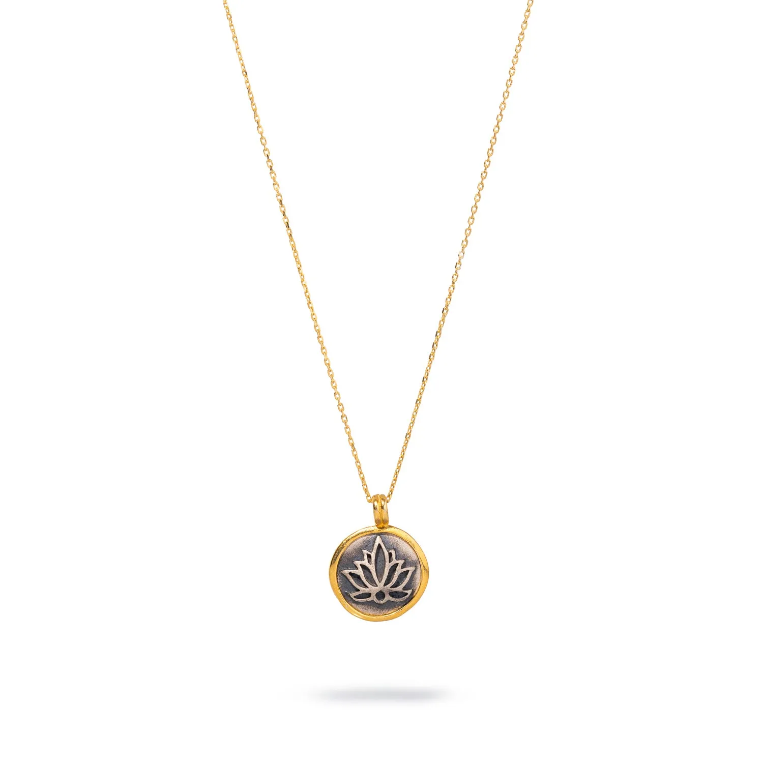 Purity Lotus Flower Sterling Silver & Gold Chain Necklace