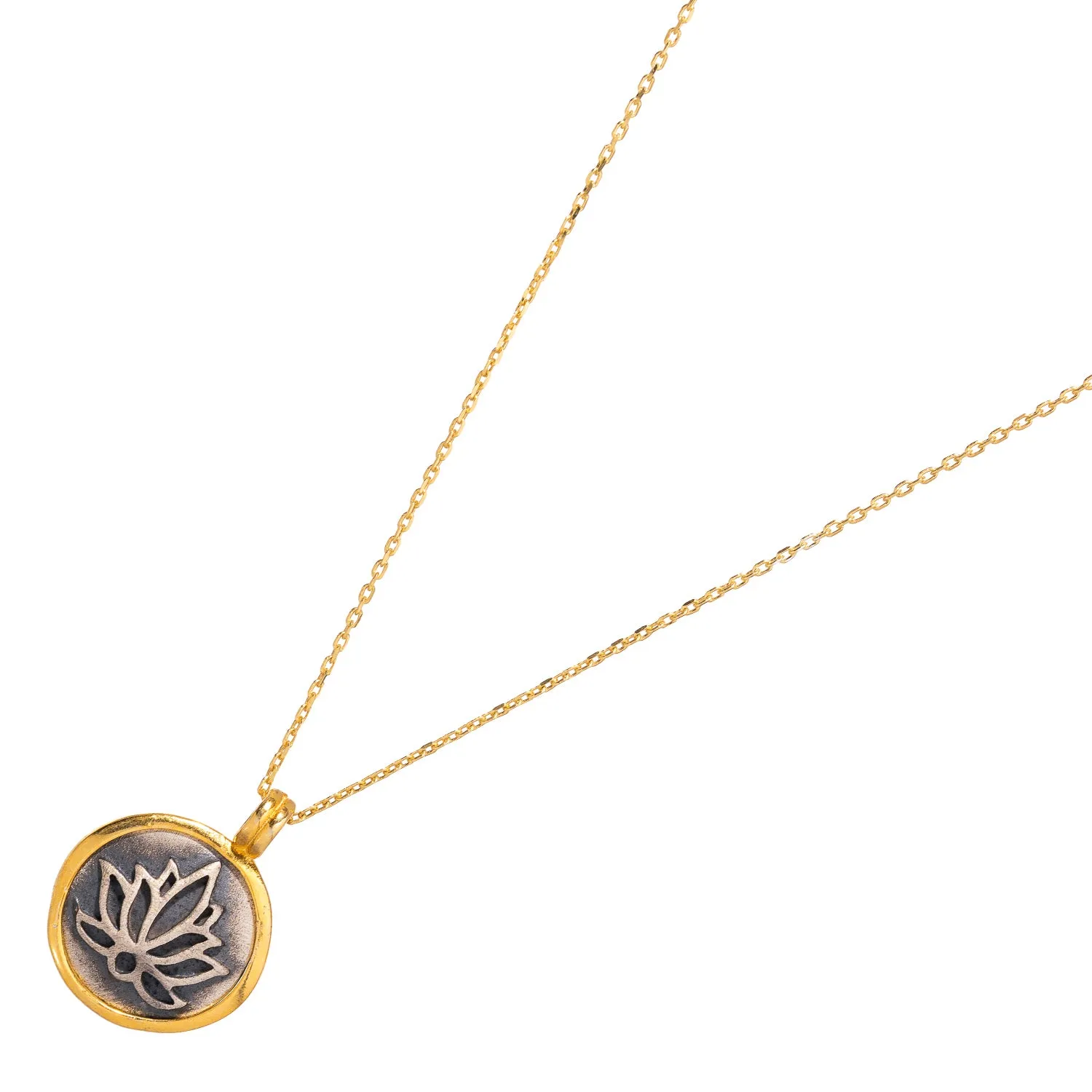 Purity Lotus Flower Sterling Silver & Gold Chain Necklace
