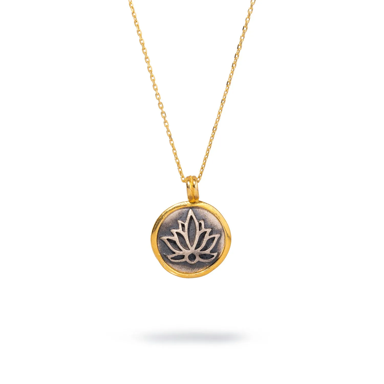 Purity Lotus Flower Sterling Silver & Gold Chain Necklace