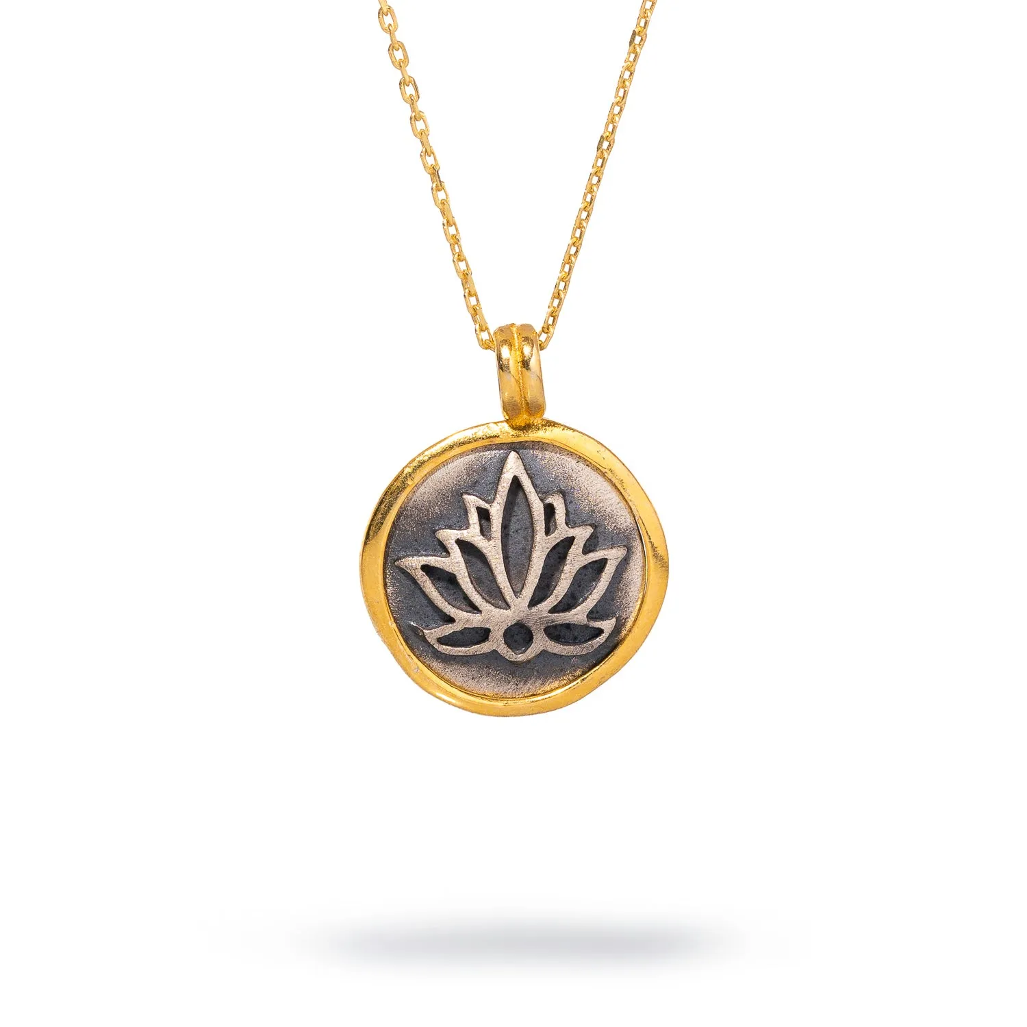 Purity Lotus Flower Sterling Silver & Gold Chain Necklace
