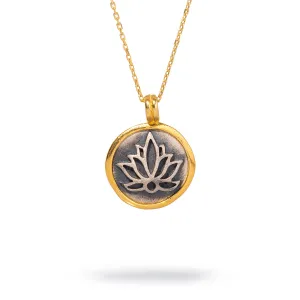 Purity Lotus Flower Sterling Silver & Gold Chain Necklace