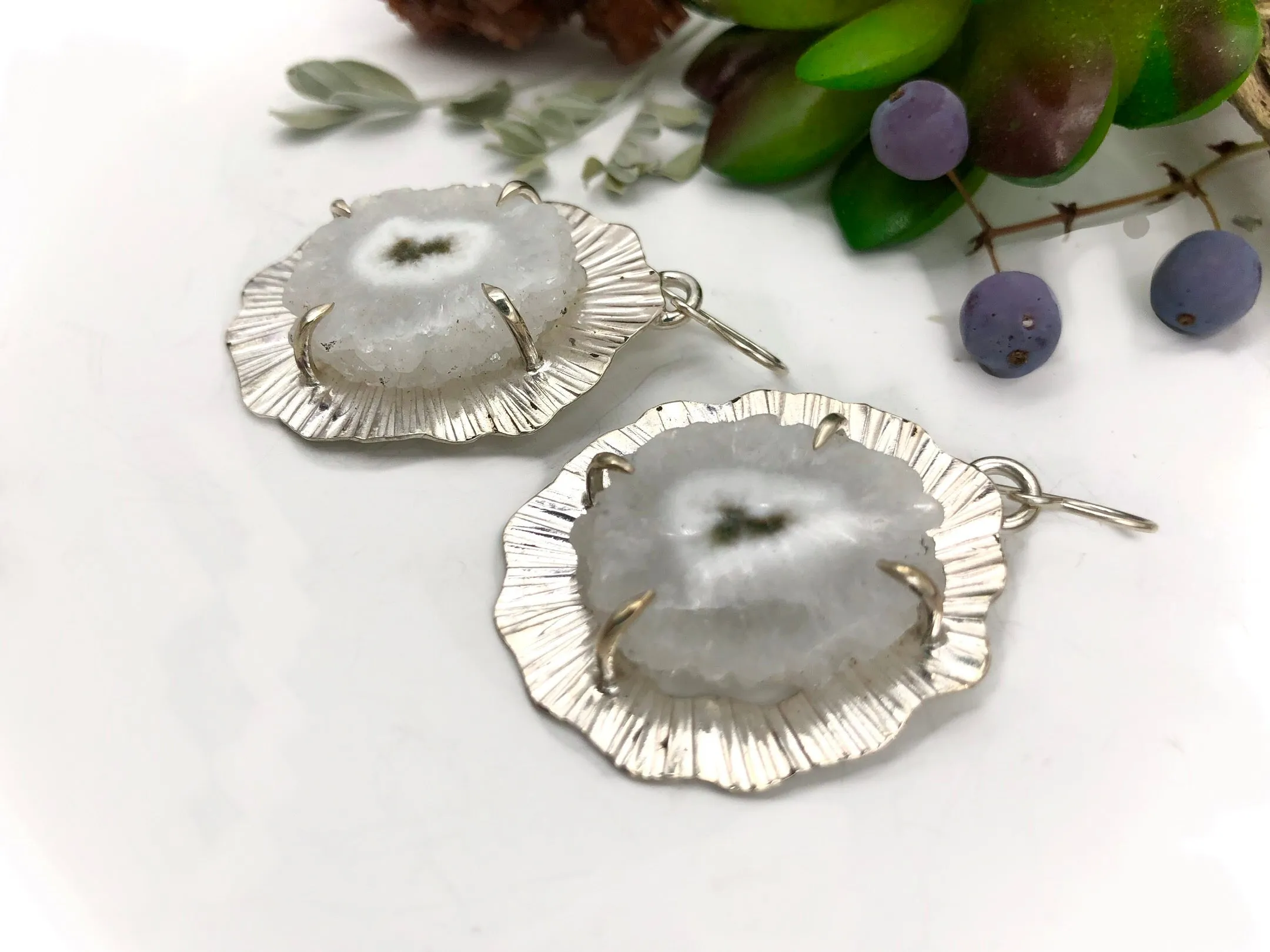 Quartz Flower Earrings