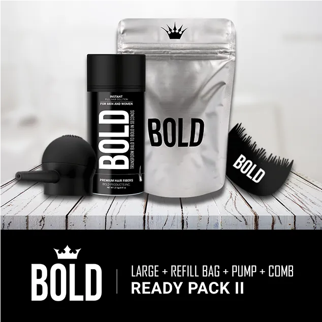 Ready Pack II - Large Bottle   Refill Bag   Applicator Pump   Hairline Comb (Save 27%)