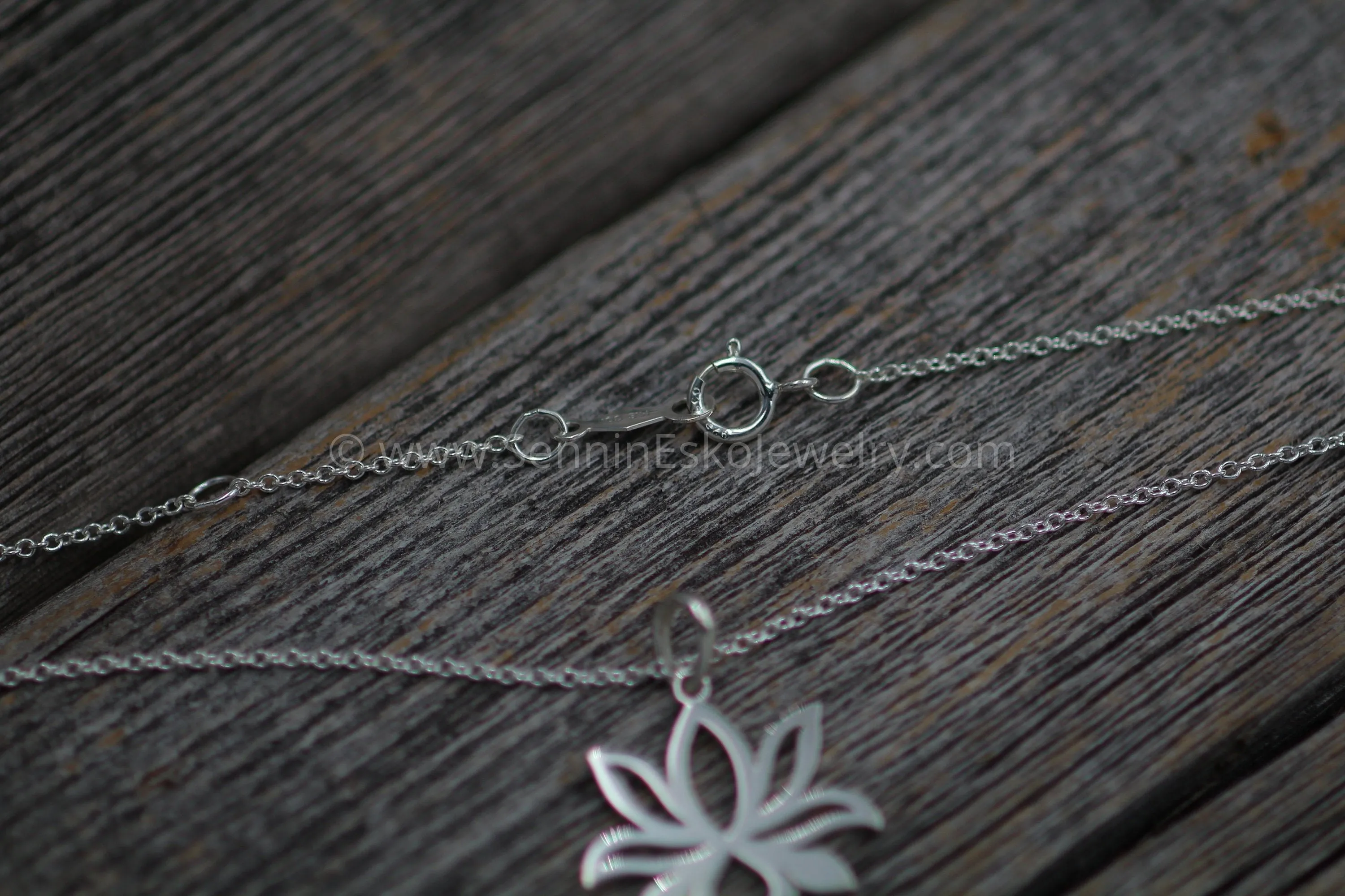 READY TO SHIP Silver Lotus Flower Necklace