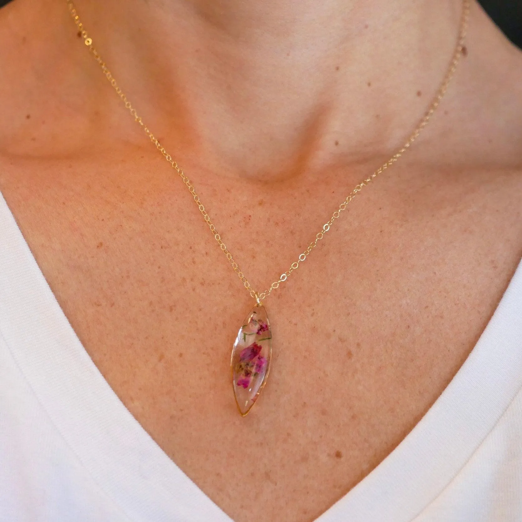 Real Heather Marquise Necklace