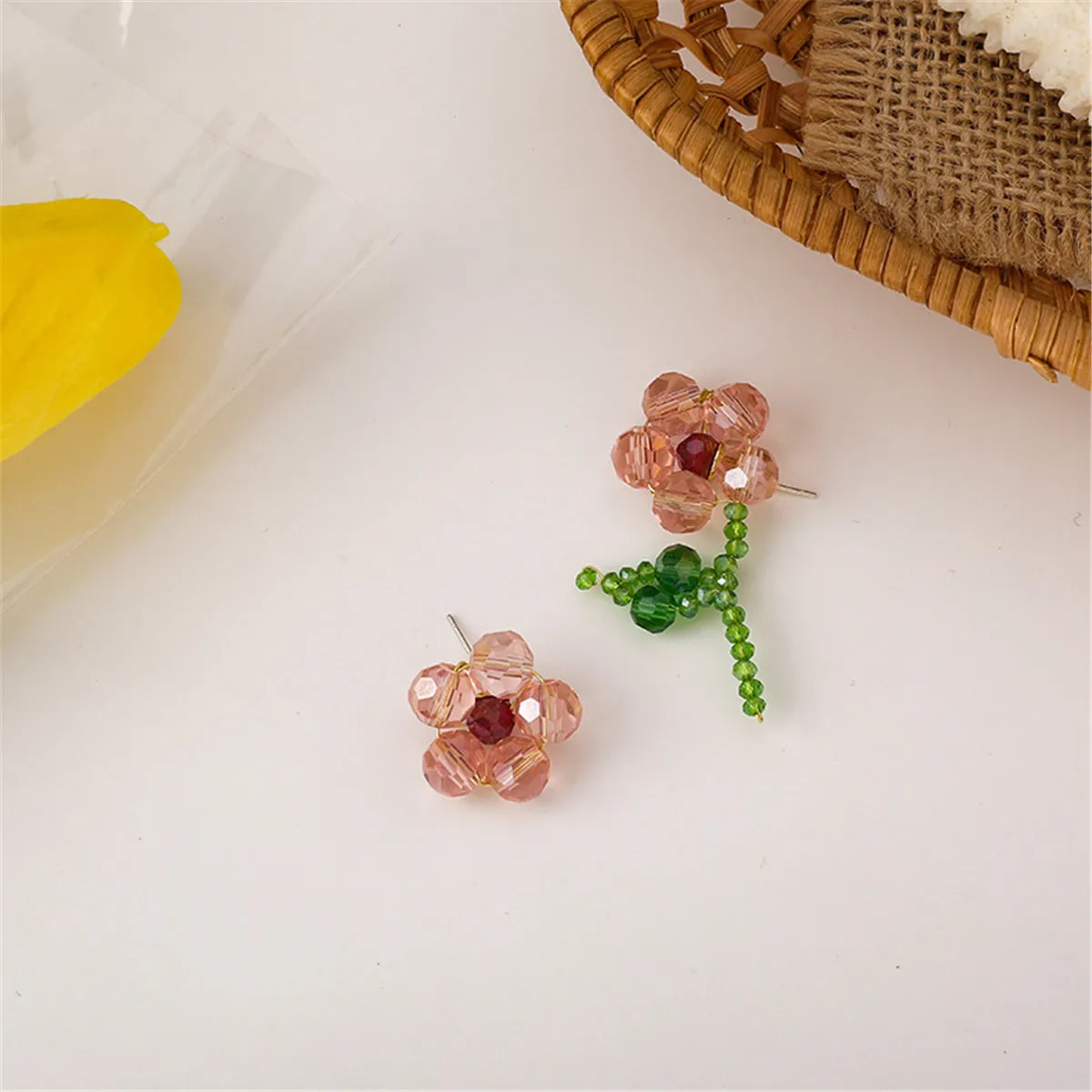 Red Acrylic & 18K Gold-Plated Flower Stud Earrings