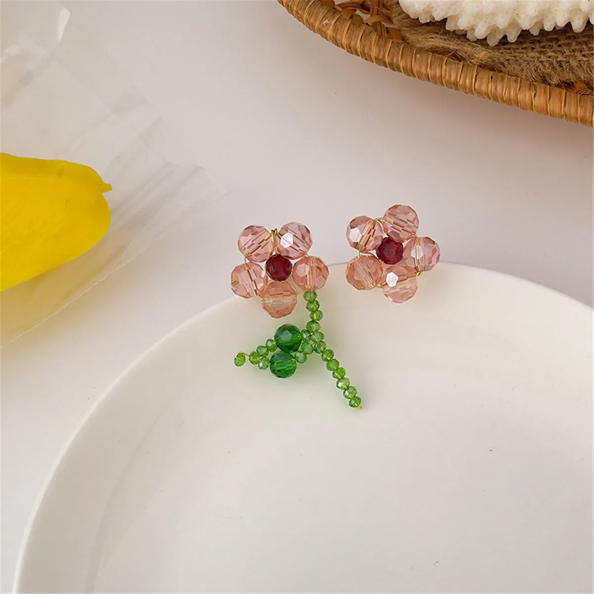 Red Acrylic & 18K Gold-Plated Flower Stud Earrings
